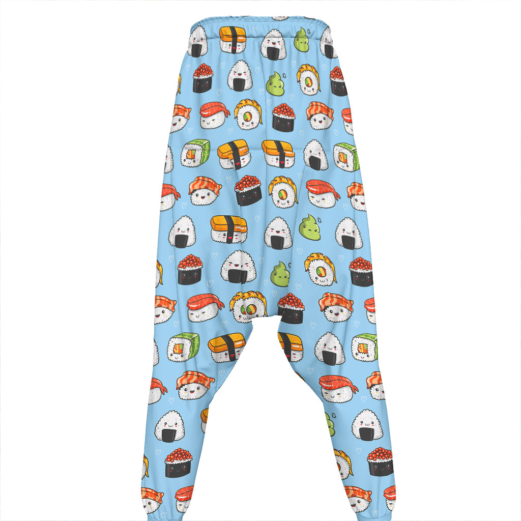 Kawaii Japanese Sushi Pattern Print Hammer Pants