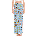 Kawaii Japanese Sushi Pattern Print High Slit Maxi Skirt