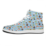 Kawaii Japanese Sushi Pattern Print High Top Leather Sneakers