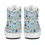 Kawaii Japanese Sushi Pattern Print High Top Leather Sneakers