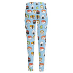 Kawaii Japanese Sushi Pattern Print High-Waisted Pocket Leggings