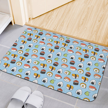 Kawaii Japanese Sushi Pattern Print Indoor Door Mat