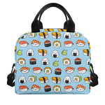 Kawaii Japanese Sushi Pattern Print Insulated Lunch Bag