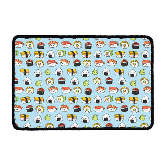 Kawaii Japanese Sushi Pattern Print Kitchen Mat