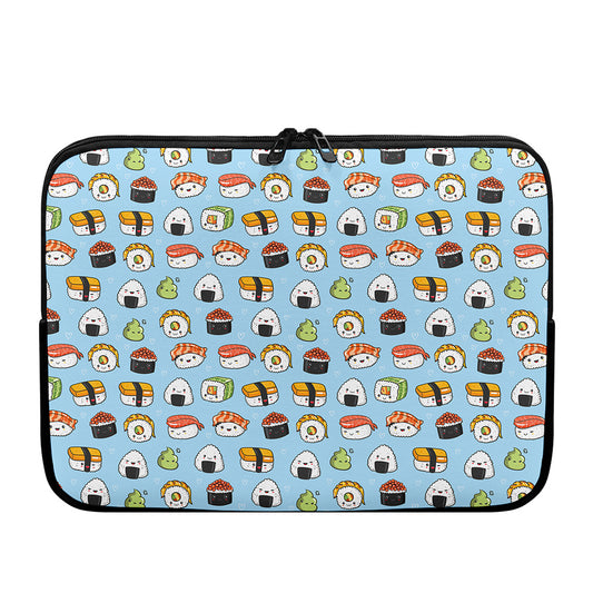 Kawaii Japanese Sushi Pattern Print Laptop Sleeve