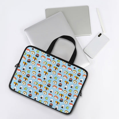 Kawaii Japanese Sushi Pattern Print Laptop Sleeve With Handle