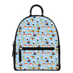 Kawaii Japanese Sushi Pattern Print Leather Backpack