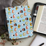 Kawaii Japanese Sushi Pattern Print Leather Bible Cover