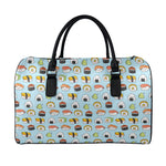 Kawaii Japanese Sushi Pattern Print Leather Duffle Bag