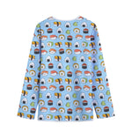 Kawaii Japanese Sushi Pattern Print Long Sleeve Short Coat