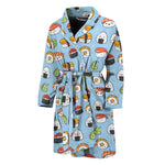 Kawaii Japanese Sushi Pattern Print Men's Bathrobe