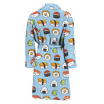 Kawaii Japanese Sushi Pattern Print Men's Bathrobe