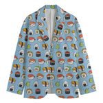 Kawaii Japanese Sushi Pattern Print Men's Blazer