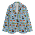 Kawaii Japanese Sushi Pattern Print Men's Cotton Blazer