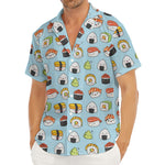 Kawaii Japanese Sushi Pattern Print Men's Deep V-Neck Shirt