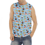 Kawaii Japanese Sushi Pattern Print Men's Fitness Tank Top