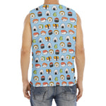 Kawaii Japanese Sushi Pattern Print Men's Fitness Tank Top