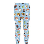 Kawaii Japanese Sushi Pattern Print Men's leggings