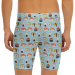 Kawaii Japanese Sushi Pattern Print Men's Long Boxer Briefs