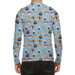 Kawaii Japanese Sushi Pattern Print Men's Long Sleeve Rash Guard
