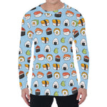 Kawaii Japanese Sushi Pattern Print Men's Long Sleeve T-Shirt