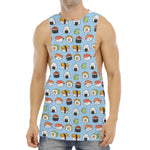 Kawaii Japanese Sushi Pattern Print Men's Muscle Tank Top