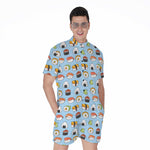 Kawaii Japanese Sushi Pattern Print Men's Rompers