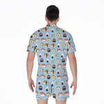 Kawaii Japanese Sushi Pattern Print Men's Rompers