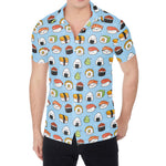 Kawaii Japanese Sushi Pattern Print Men's Shirt