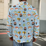 Kawaii Japanese Sushi Pattern Print Men's Shirt Jacket