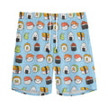 Kawaii Japanese Sushi Pattern Print Men's Athletic Shorts