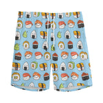 Kawaii Japanese Sushi Pattern Print Men's Sports Shorts