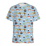 Kawaii Japanese Sushi Pattern Print Men's Sports T-Shirt