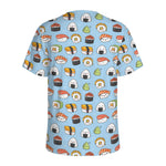 Kawaii Japanese Sushi Pattern Print Men's Sports T-Shirt