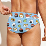 Kawaii Japanese Sushi Pattern Print Men's Swim Briefs