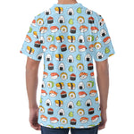 Kawaii Japanese Sushi Pattern Print Men's Velvet T-Shirt