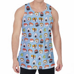 Kawaii Japanese Sushi Pattern Print Men's Velvet Tank Top