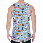 Kawaii Japanese Sushi Pattern Print Men's Velvet Tank Top