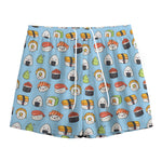 Kawaii Japanese Sushi Pattern Print Mesh Shorts