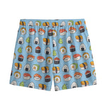 Kawaii Japanese Sushi Pattern Print Mesh Shorts