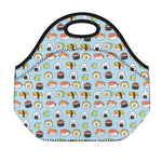 Kawaii Japanese Sushi Pattern Print Neoprene Lunch Bag