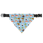 Kawaii Japanese Sushi Pattern Print Over The Collar Dog Bandana