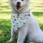 Kawaii Japanese Sushi Pattern Print Over The Collar Dog Bandana