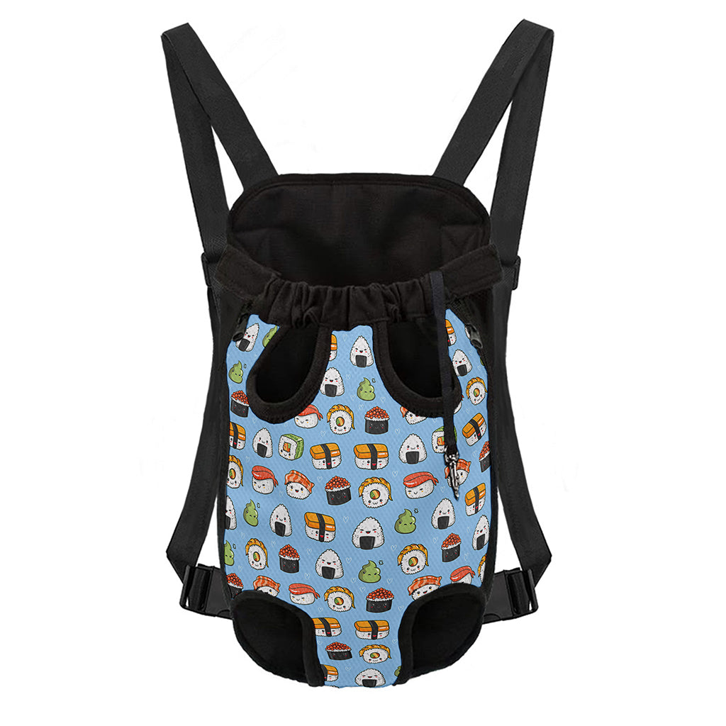 Kawaii Japanese Sushi Pattern Print Pet Carrier Backpack