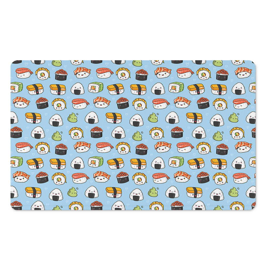 Kawaii Japanese Sushi Pattern Print Polyester Doormat