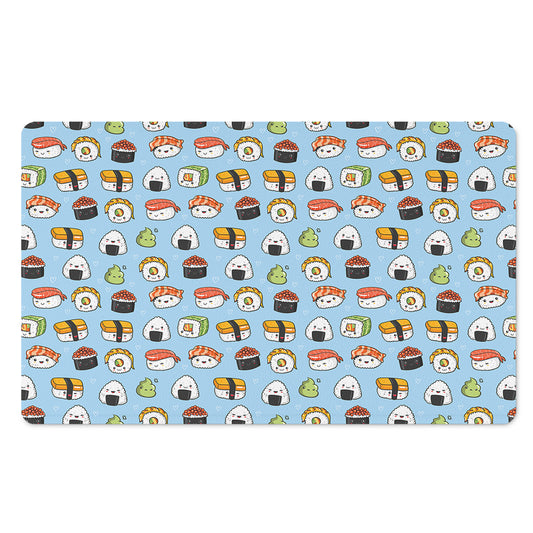 Kawaii Japanese Sushi Pattern Print Polyester Doormat