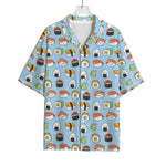 Kawaii Japanese Sushi Pattern Print Rayon Hawaiian Shirt