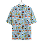 Kawaii Japanese Sushi Pattern Print Rayon Hawaiian Shirt