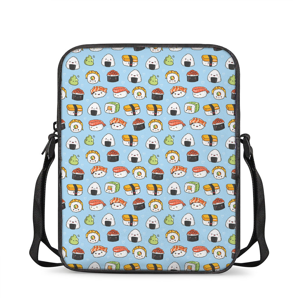 Kawaii Japanese Sushi Pattern Print Rectangular Crossbody Bag