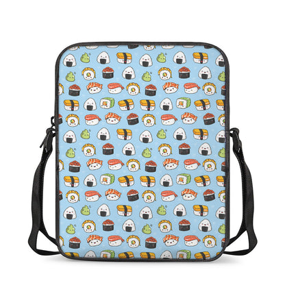 Kawaii Japanese Sushi Pattern Print Rectangular Crossbody Bag